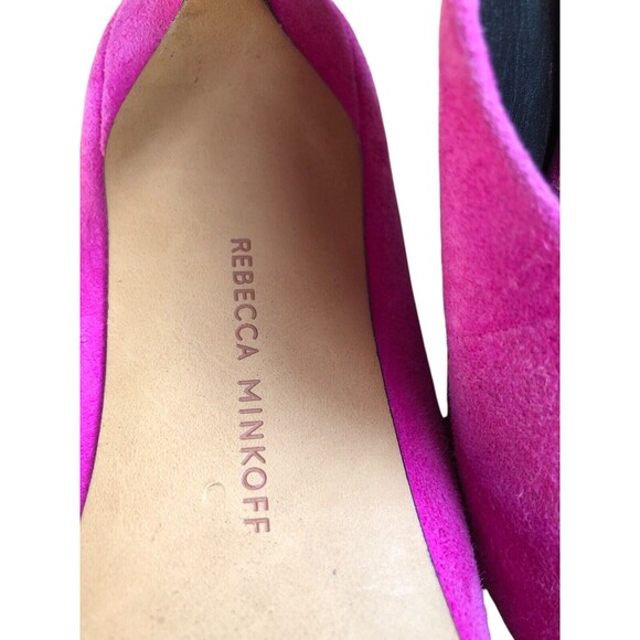 Rebecca Minkoff Slip On Mule 3.5" Heels Fuchsia Pink Suede Womens Size 7.5 - Picture 7 of 10